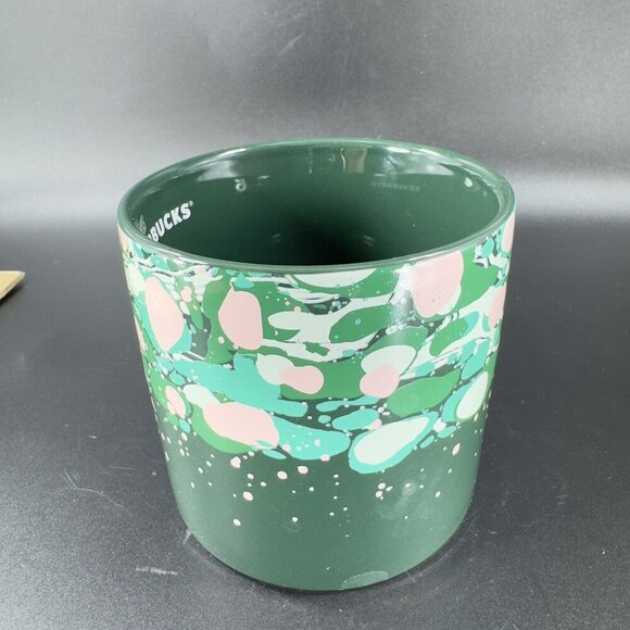 Starbucks Holiday Venetian Marble Forest Green Ceramic Coffee Mug 12oz Cup - Picture 10 of 11